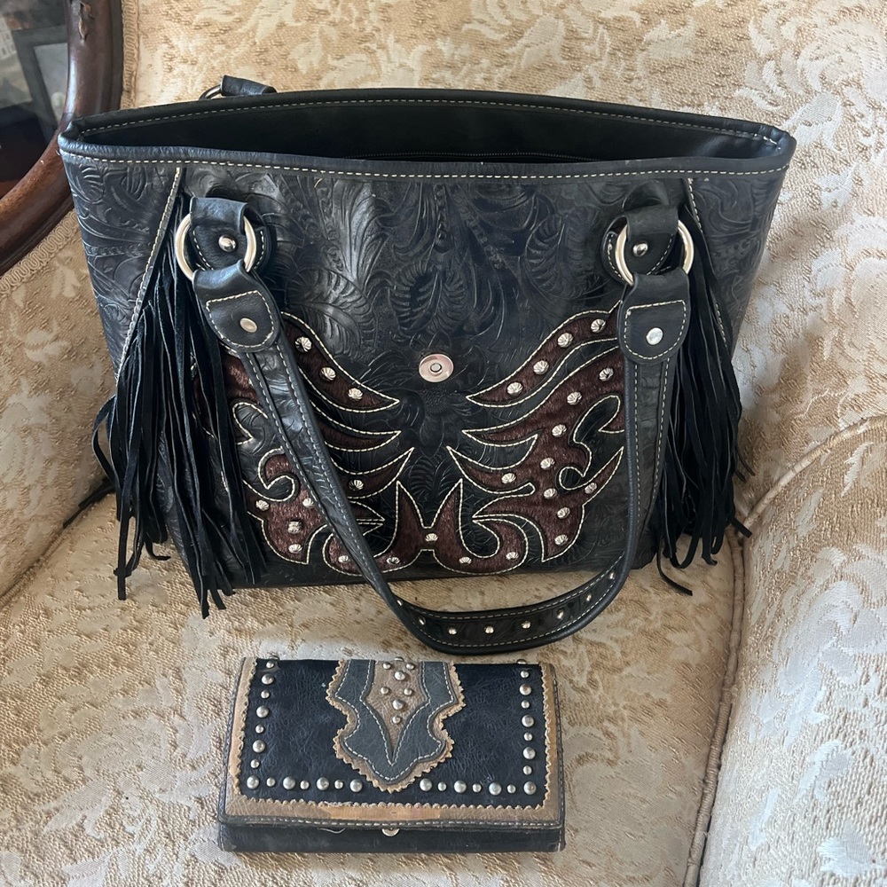 Western purse all leather